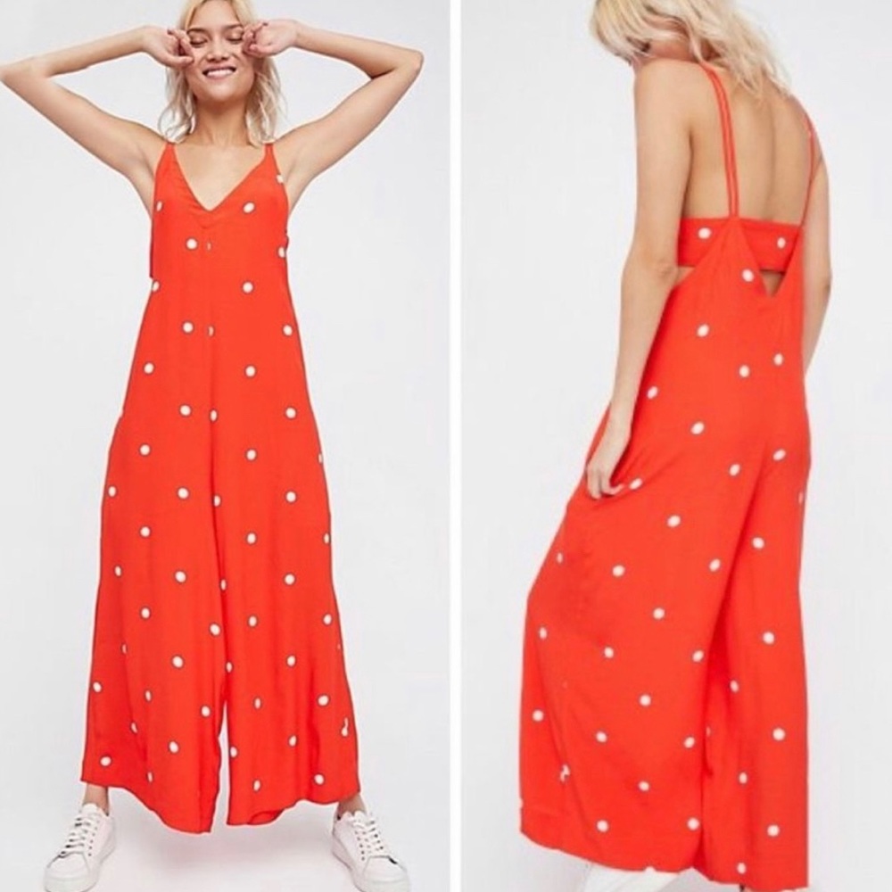 Free People Dream Big Polka Dot Jumpsuit / Romper - XS